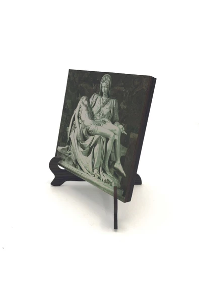 Pietà (Michelangelo, 1498) Baskılı MDF Masaüstlük 10X10 ürün görseli 1