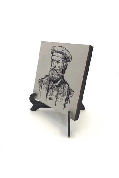 İtalyan Kaşif?Marco Polo Baskılı MDF Masaüstlük 10X10 ürün görseli 1