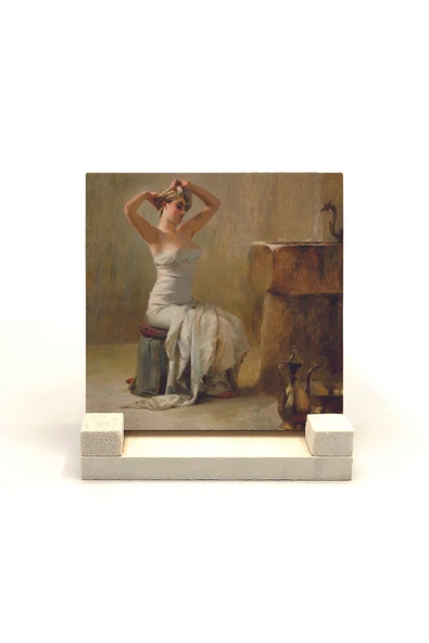Banyo Sonrası (Theodore Jacques Ralli, 1901) Baskılı Taş Masaüstlük 10X10 ürün görseli 1