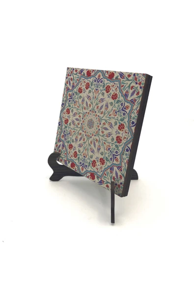 Osmanlı Çini Deseni Baskılı MDF Masaüstlük 10X10 ürün görseli 1