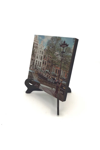 Amsterdam Görseli Baskılı MDF Masaüstlük 10X10 ürün görseli 1
