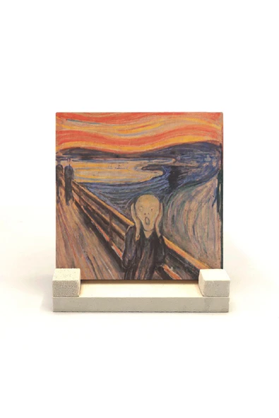 Çığlık (Edvard Munch, 1893) Baskılı Taş Masaüstlük 10X10 ürün görseli 1