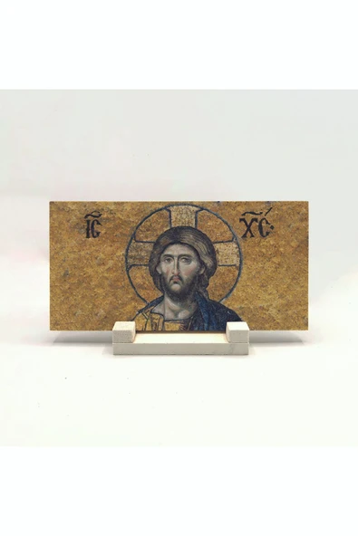 İsa Mozaiği Ayasofya Baskılı Taş Masaüstlük 10X20 ürün görseli 1