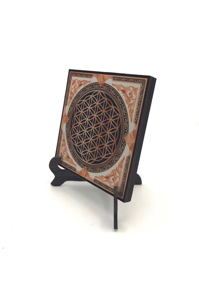 Yaşam Çiçeği Baskılı MDF Masaüstlük 10X10 ürün görseli 1