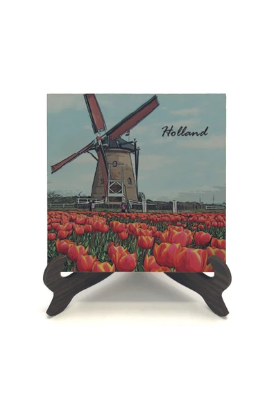 Hollanda Görseli Baskılı MDF Masaüstlük 10X10 - Resim 2