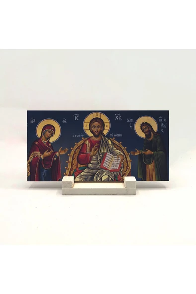 Ortodoks İcon Baskılı Taş Masaüstlük 10X20 ürün görseli 1