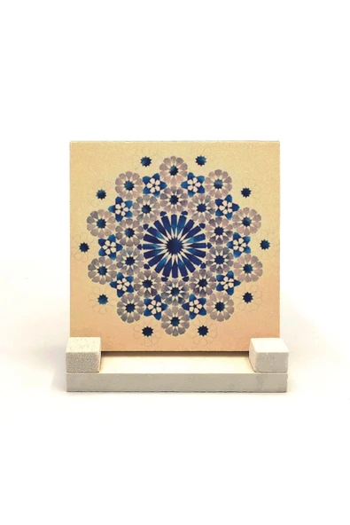 Geometrik Desen Baskılı Taş Masaüstlük 10X10 ürün görseli 1