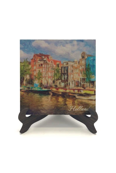 Hollanda Görseli Baskılı MDF Masaüstlük 10X10 - Resim 2