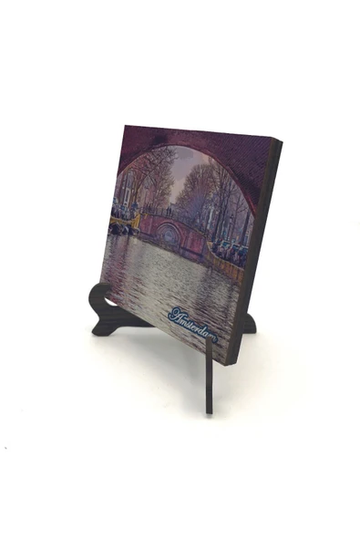 Amsterdam Görseli Baskılı MDF Masaüstlük 10X10 ürün görseli 1