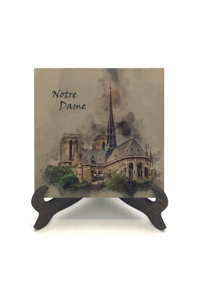 Notre Dame Baskılı MDF Masaüstlük 10X10 - Resim 2