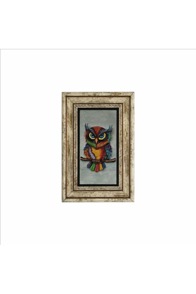 Baykuş Baskılı Taş Tablo 20x30 - Resim 2