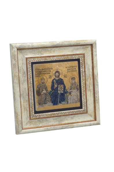 Ayasofya Deesis Mozaiği Baskılı Taş Tablo 20x20 ürün görseli 1