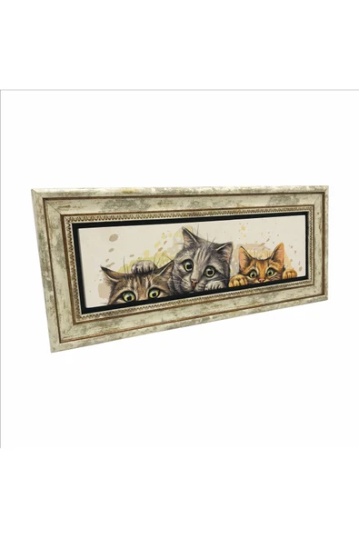 Sevimli Kediler Baskılı Taş Tablo 20x46 ürün görseli 1