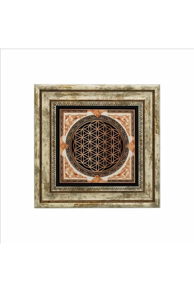 Yaşam Çiçeği Baskılı Taş Tablo 25X25 - Resim 2