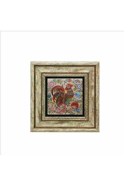 Horoz Baskılı Taş Tablo 20x20 - Resim 2