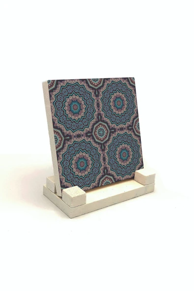 Mandala Baskılı Taş Masaüstlük 10X10 - Resim 2