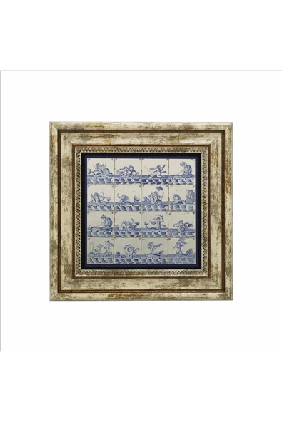 Hollanda Deseni Baskılı Taş Tablo 25X25 - Resim 2