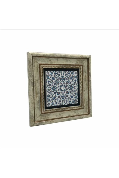 Osmanlı Çinisi Baskılı Taş Tablo 20x20 - Resim 4