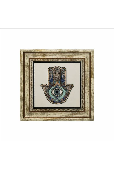 Fatıma’nın Eli Baskılı Taş Tablo 25X25 - Resim 2