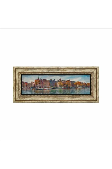 Amsterdam Görseli Baskılı Taş Tablo 20x46 - Resim 2