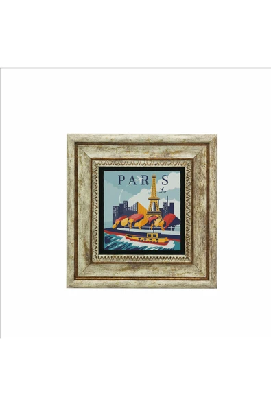 Paris Baskılı Taş Tablo 20x20 - Resim 3