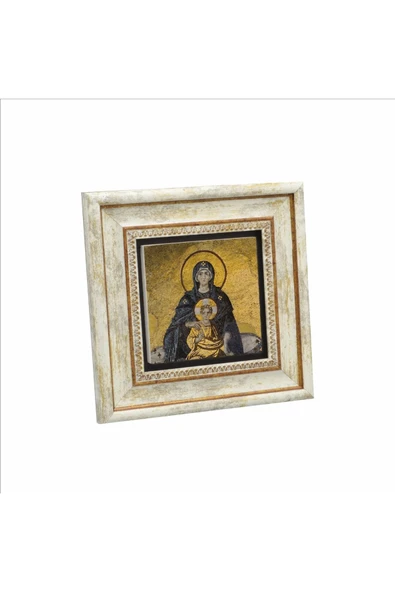 Ayasofya- Meryem Ve Isa Mozaiği Baskılı Taş Tablo 20x20 ürün görseli 1