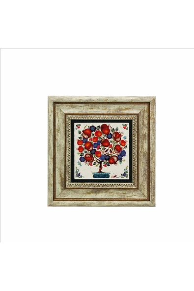 Nar Ağacı Baskılı Taş Tablo 20x20 - Resim 3
