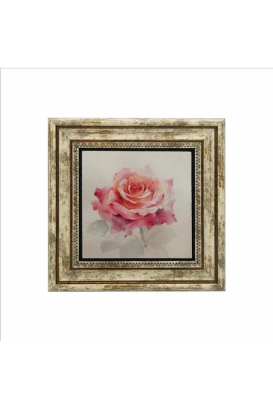 Gül Baskılı Taş Tablo 25X25 - Resim 2