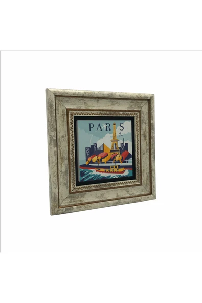 Paris Baskılı Taş Tablo 20x20 - Resim 4
