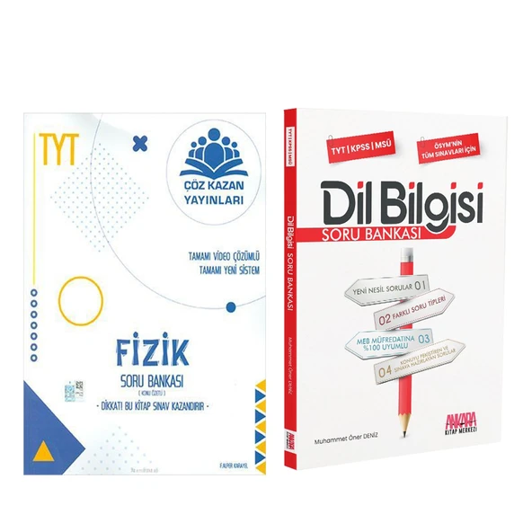 Çöz Kazan TYT Fizik ve AKM Dil Bilgisi Soru Bankası Seti 2 Kitap ürün görseli 1