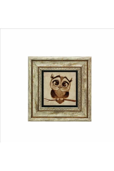 Baykuş Baskılı Taş Tablo 20x20 - Resim 2