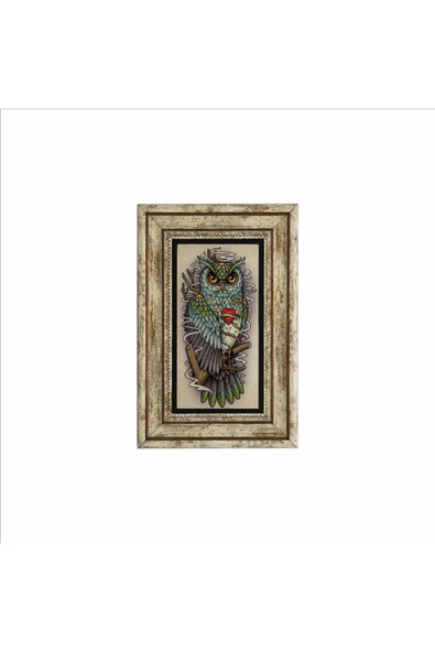 Baykuş Baskılı Taş Tablo 20x30 - Resim 2