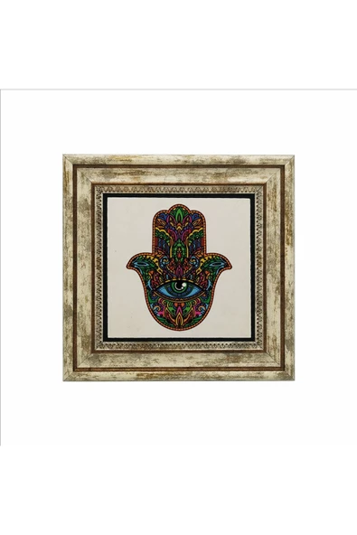 Fatıma’nın Eli Baskılı Taş Tablo 25X25 - Resim 2