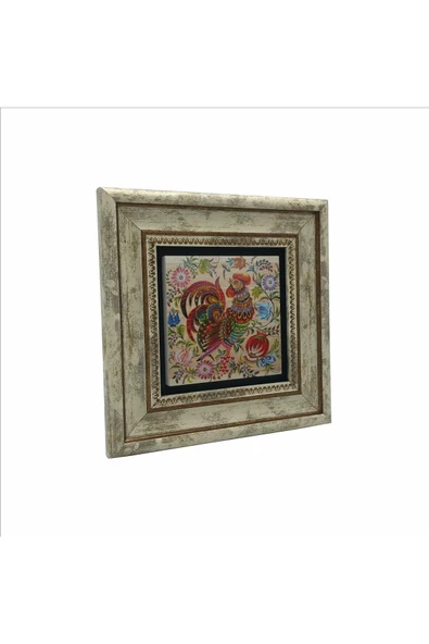 Horoz Baskılı Taş Tablo 20x20 - Resim 4