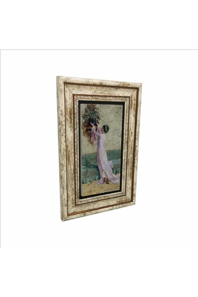 Vazo Yerleştiren Kız (Osman Hamdi Bey) Baskılı Taş Tablo 20x30 ürün görseli 1
