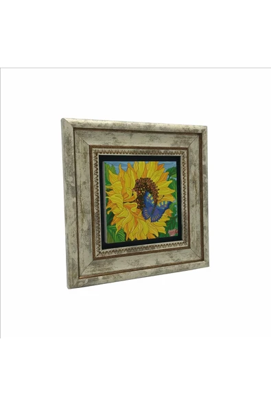 Kelebek Baskılı Taş Tablo 20x20 - Resim 4