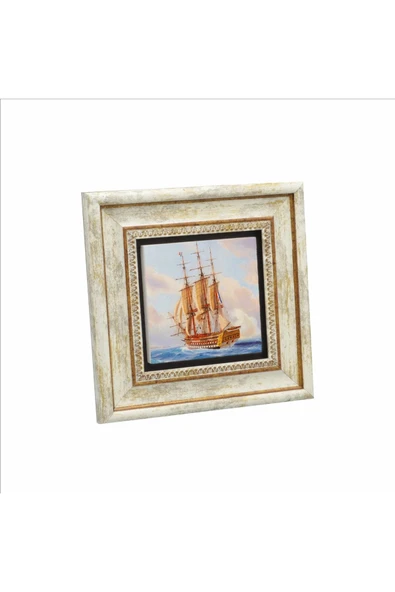 Fransız Gemisi (Jacob Hägg, 1903) Baskılı Taş Tablo 20x20 ürün görseli 1