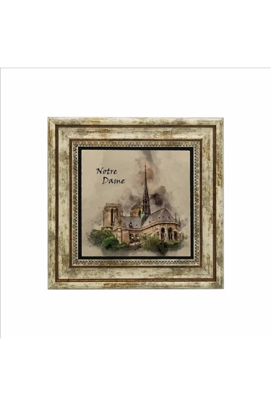 Notre Dame Baskılı Taş Tablo 25X25 - Resim 2