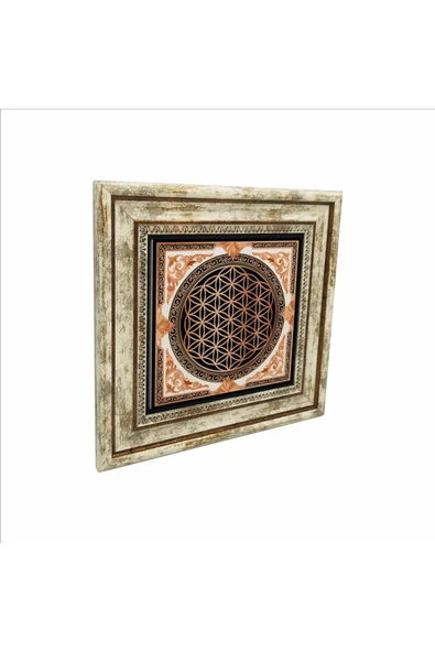 Yaşam Çiçeği Baskılı Taş Tablo 25X25 ürün görseli 1