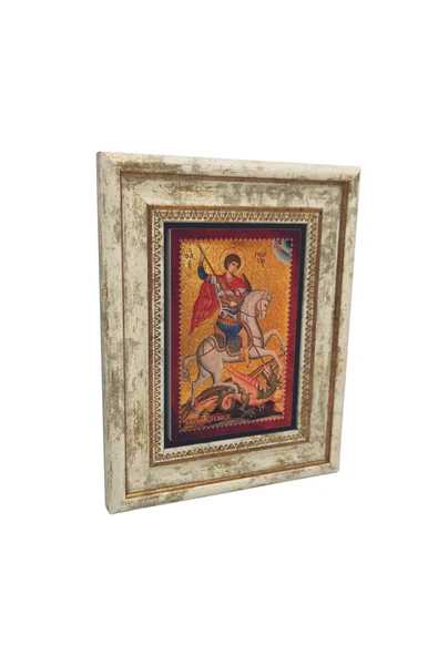 Saint (Aziz) George Moazaiği Baskılı Taş Tablo 20x25 ürün görseli 1