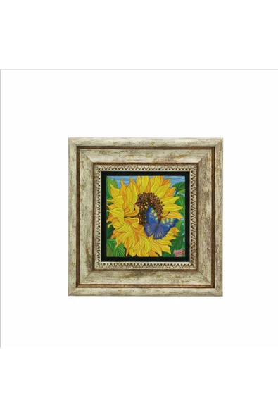 Kelebek Baskılı Taş Tablo 20x20 - Resim 2