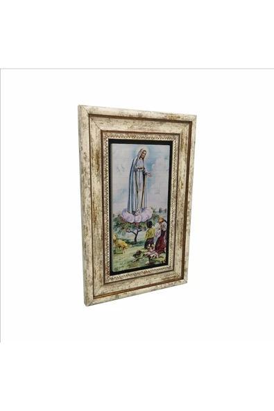Meryem ve Çoban Çocuklar Our Lady of the Holy Rosary of Fátima Baskılı Taş Tablo 20x30 ürün görseli 1
