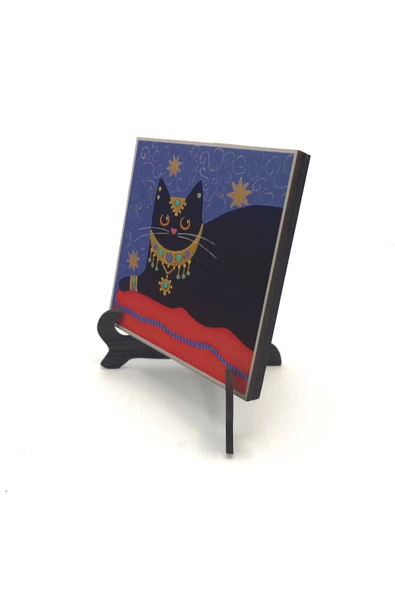 Kedi Baskılı MDF Masaüstlük 10X10 ürün görseli 1