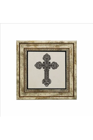 Haç Baskılı Taş Tablo 25X25 - Resim 2