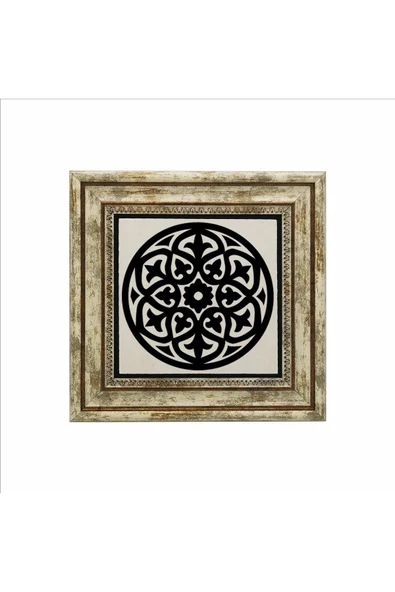 Barok Desen Baskılı Taş Tablo 25X25 - Resim 2