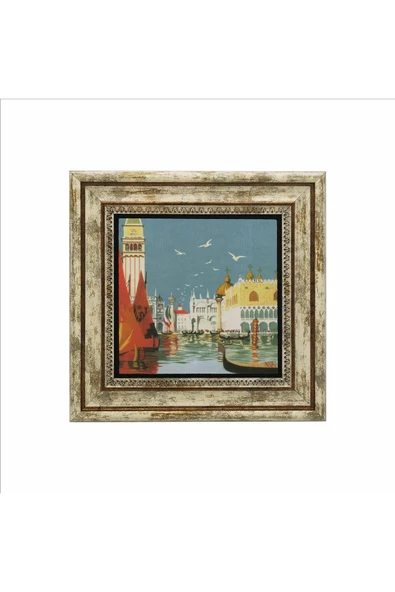 Venedik Görseli Baskılı Taş Tablo 25X25 - Resim 2