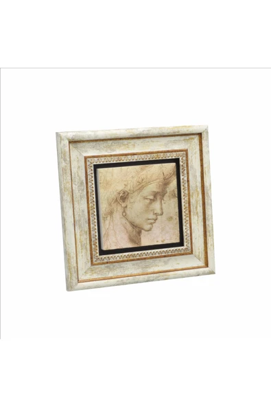Baş Etüdü (Leonardo Da Vinci) Baskılı Taş Tablo 20x20 ürün görseli 1