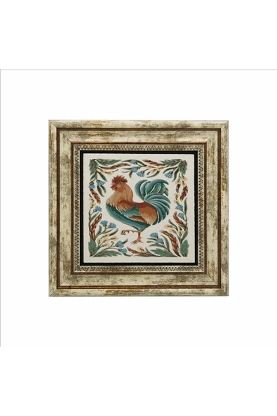 Horoz Baskılı Taş Tablo 25X25 - Resim 2
