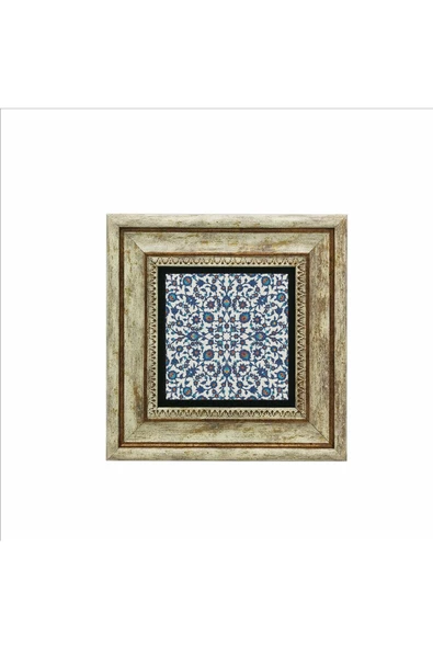 Osmanlı Çinisi Baskılı Taş Tablo 20x20 - Resim 2