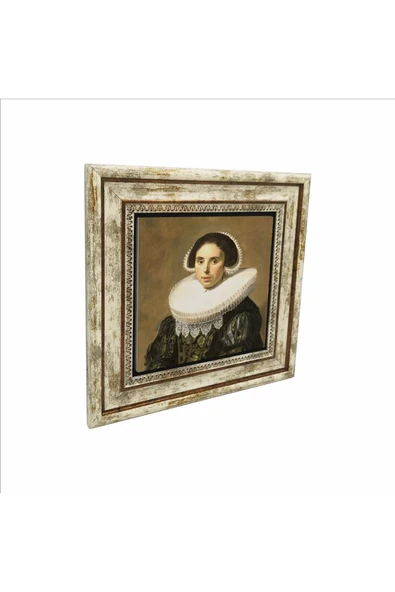 Bir Kadın Portresi (Frans Hals, 1630) Baskılı Taş Tablo 25X25 ürün görseli 1